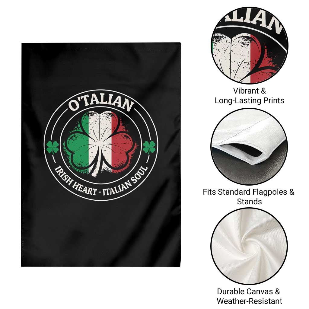 Irish Italian Pride Garden Flag O'Talian Irish Heart Italian Soul St Patricks Day