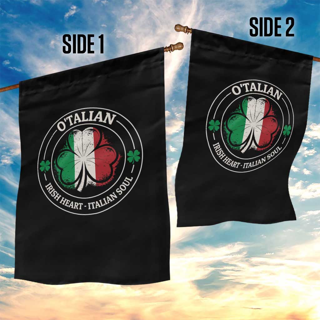 Irish Italian Pride Garden Flag O'Talian Irish Heart Italian Soul St Patricks Day