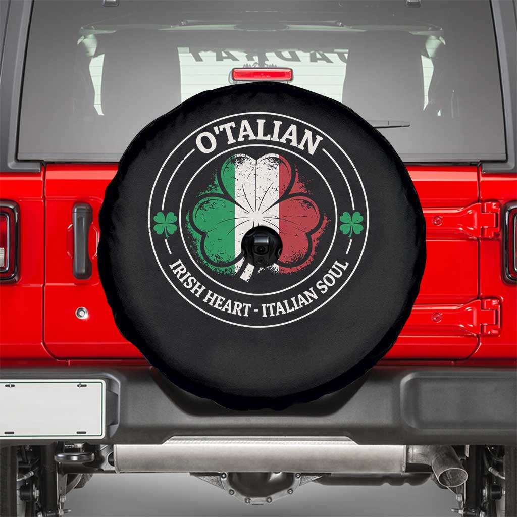 Irish Italian Pride Spare Tire Cover O'Talian Irish Heart Italian Soul St Patricks Day