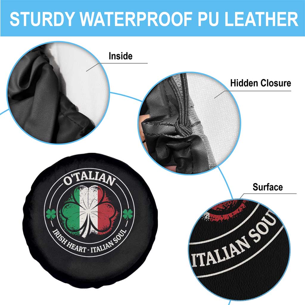 Irish Italian Pride Spare Tire Cover O'Talian Irish Heart Italian Soul St Patricks Day