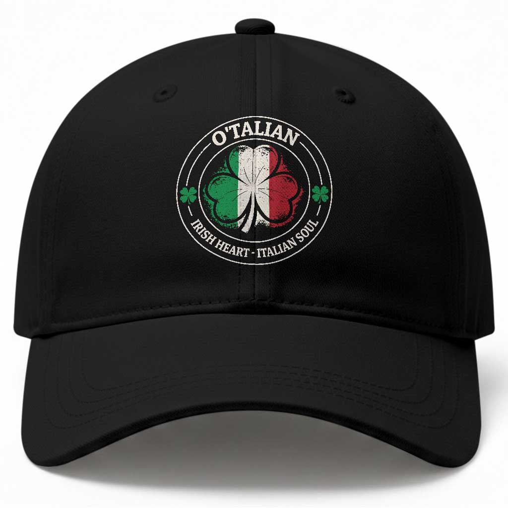 Irish Italian Pride Baseball Cap O'Talian Irish Heart Italian Soul St Patricks Day