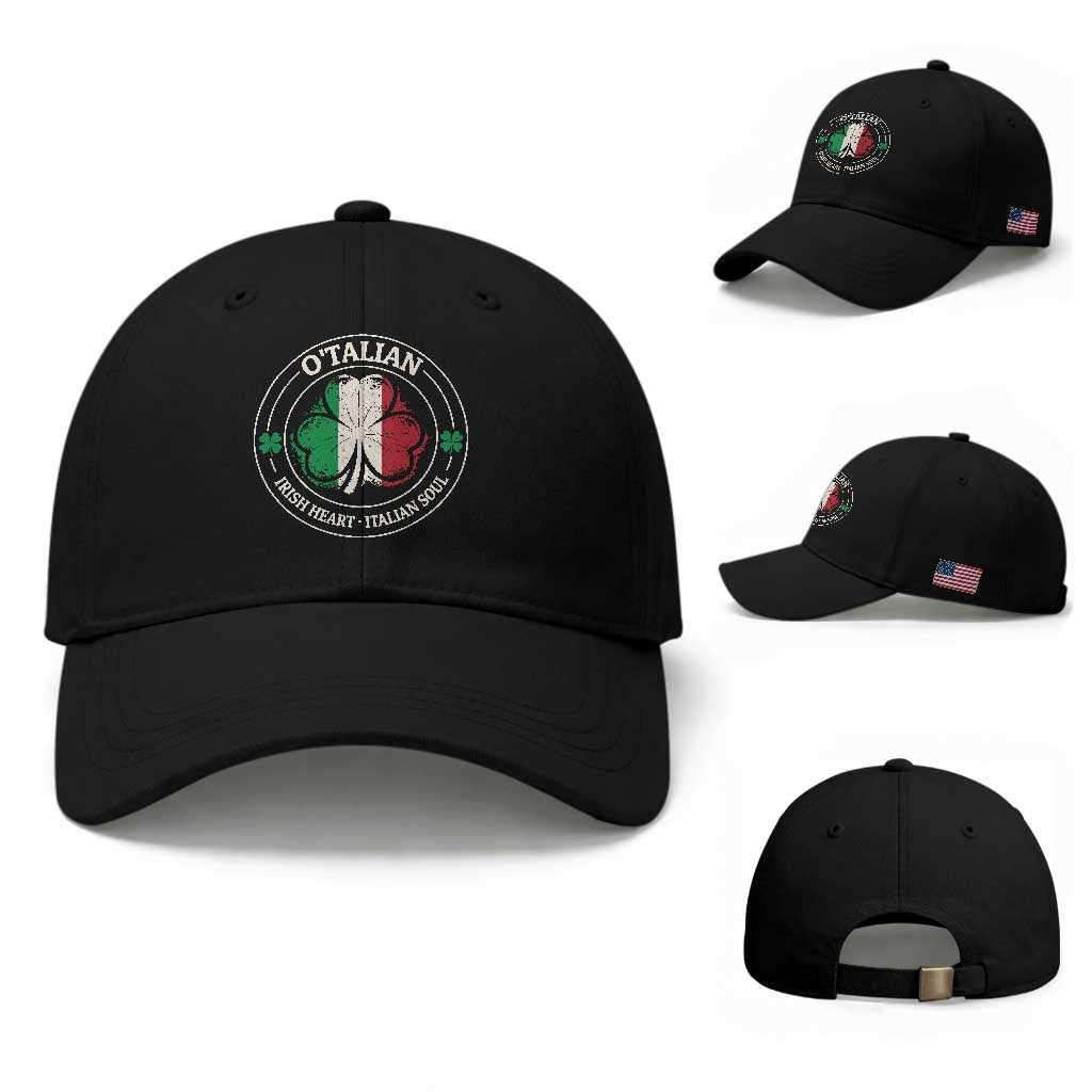 Irish Italian Pride Baseball Cap O'Talian Irish Heart Italian Soul St Patricks Day