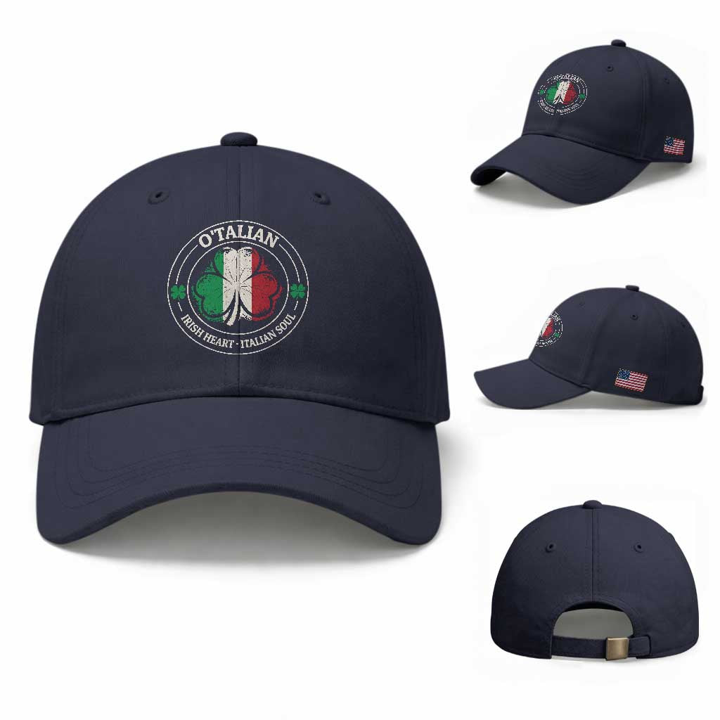 Irish Italian Pride Baseball Cap O'Talian Irish Heart Italian Soul St Patricks Day