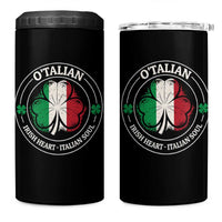 Irish Italian Pride 4 in 1 Can Cooler Tumbler O'Talian Irish Heart Italian Soul St Patricks Day