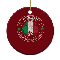 Irish Italian Pride Ceramic Ornament O'Talian Irish Heart Italian Soul St Patricks Day