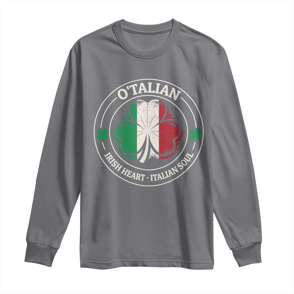 Irish Italian Pride Long Sleeve Shirt O'Talian Irish Heart Italian Soul St Patricks Day