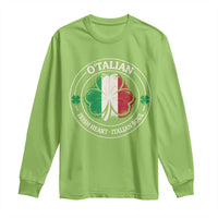 Irish Italian Pride Long Sleeve Shirt O'Talian Irish Heart Italian Soul St Patricks Day