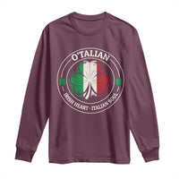 Irish Italian Pride Long Sleeve Shirt O'Talian Irish Heart Italian Soul St Patricks Day