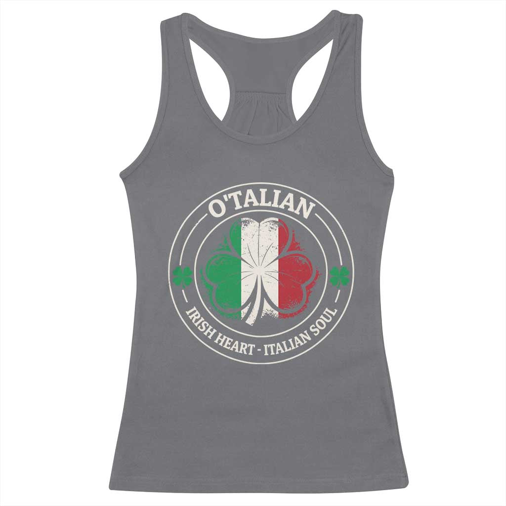 Irish Italian Pride Racerback Tank Top O'Talian Irish Heart Italian Soul St Patricks Day