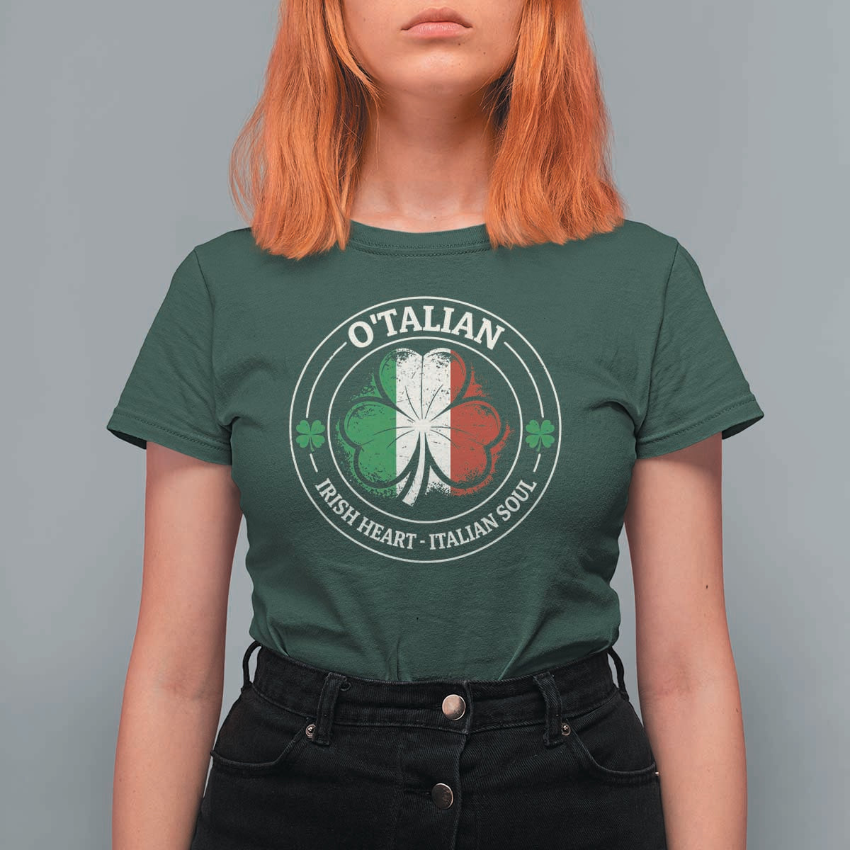 Irish Italian Pride T Shirt For Women O'Talian Irish Heart Italian Soul St Patricks Day