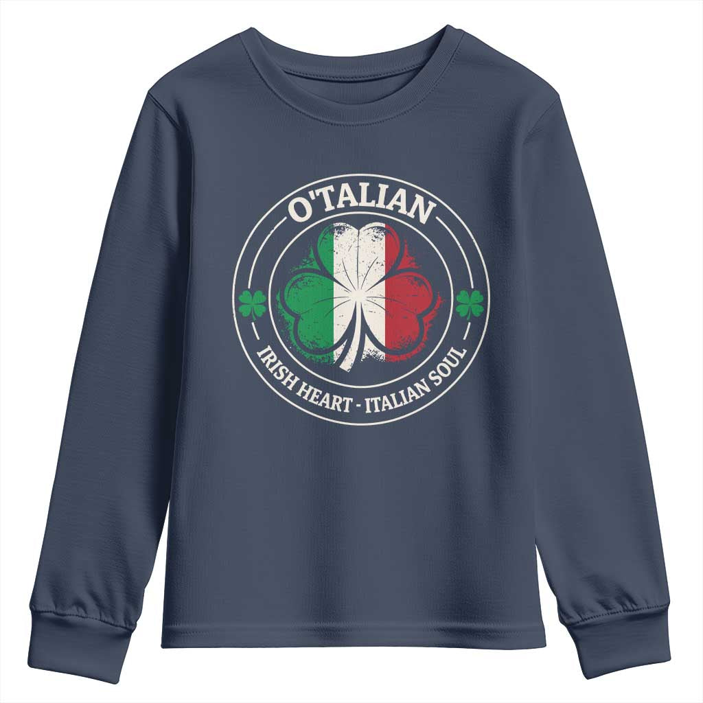 Irish Italian Pride Youth Sweatshirt O'Talian Irish Heart Italian Soul St Patricks Day