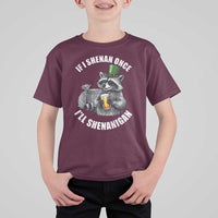 Funny St Patricks Day Raccoon If I Shenan Once I Will Shenanigan T Shirt For Kid