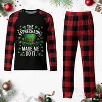 Funny St Patricks Day The Leprechauns Made Me Do It Plaid Pajama Set