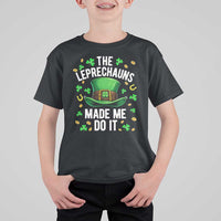 Funny St Patricks Day The Leprechauns Made Me Do It T Shirt For Kid