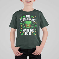 Funny St Patricks Day The Leprechauns Made Me Do It T Shirt For Kid