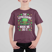 Funny St Patricks Day The Leprechauns Made Me Do It T Shirt For Kid