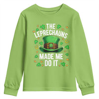 Funny St Patricks Day The Leprechauns Made Me Do It Youth Sweatshirt