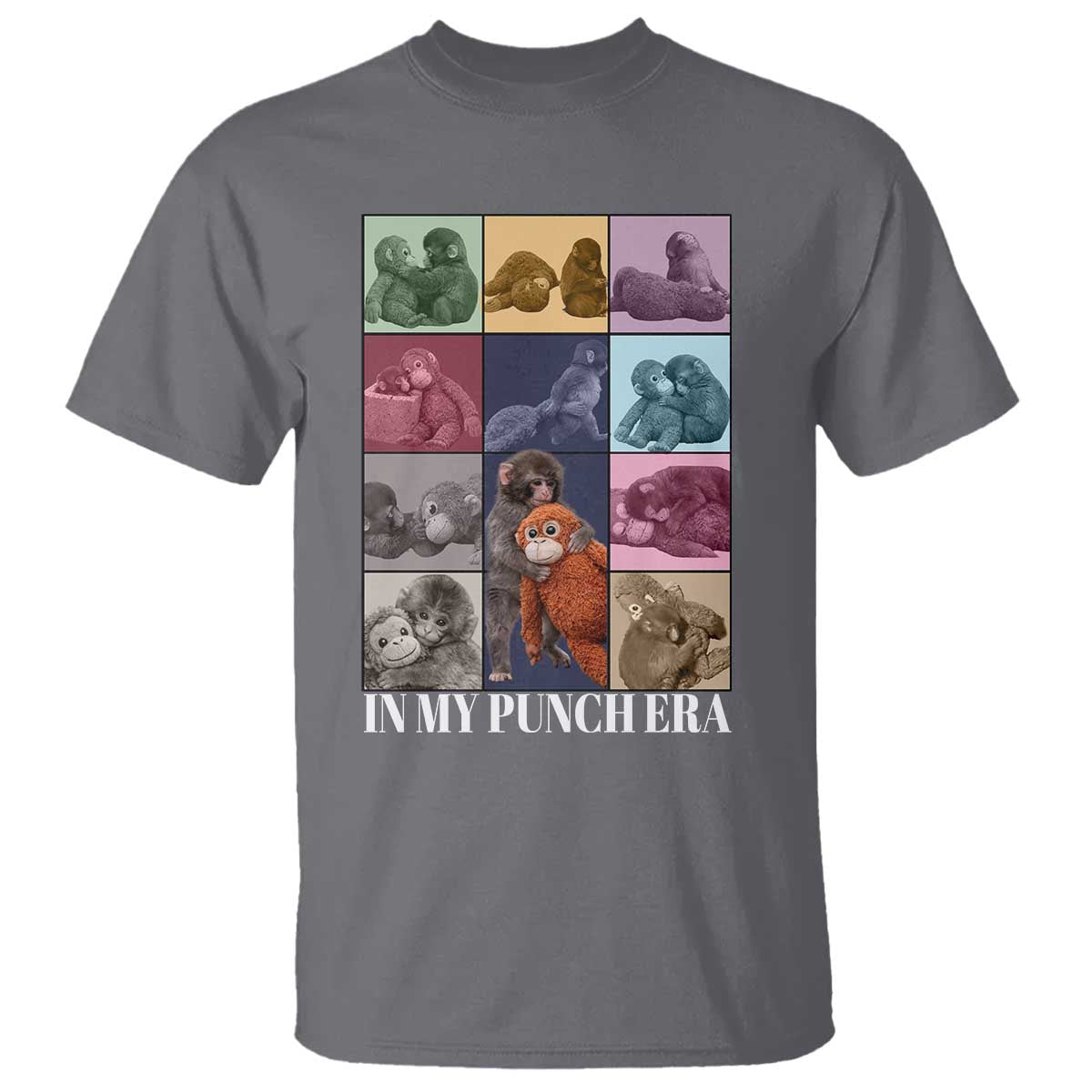Punch The Monkey T Shirt In My Punch Era Baby Monkey Hugging Plush