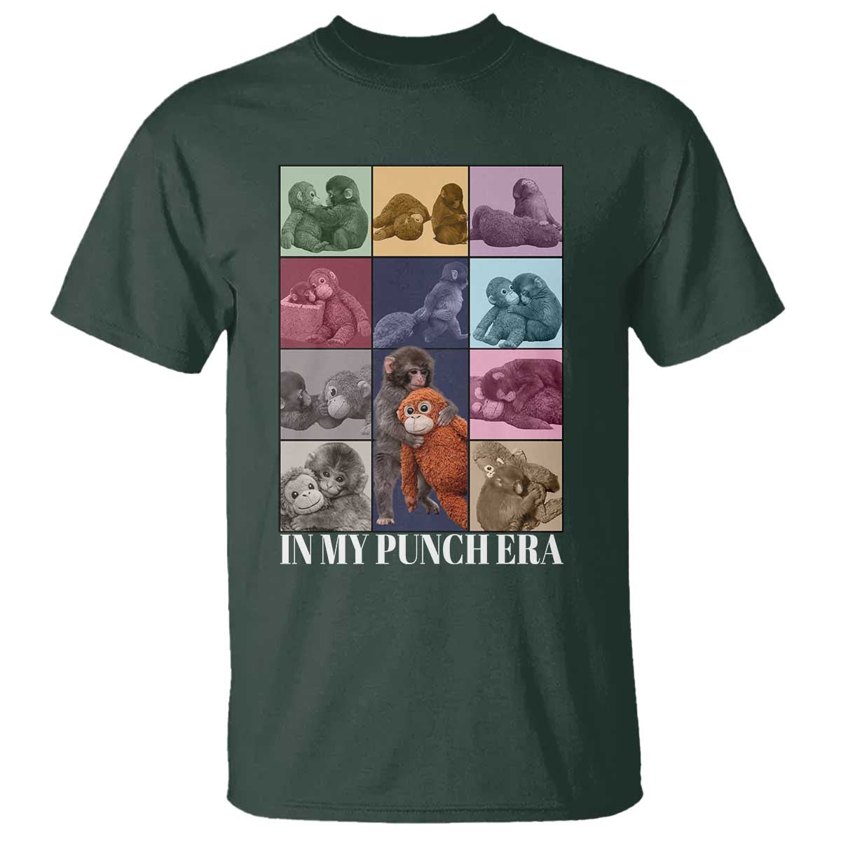 Punch The Monkey T Shirt In My Punch Era Baby Monkey Hugging Plush