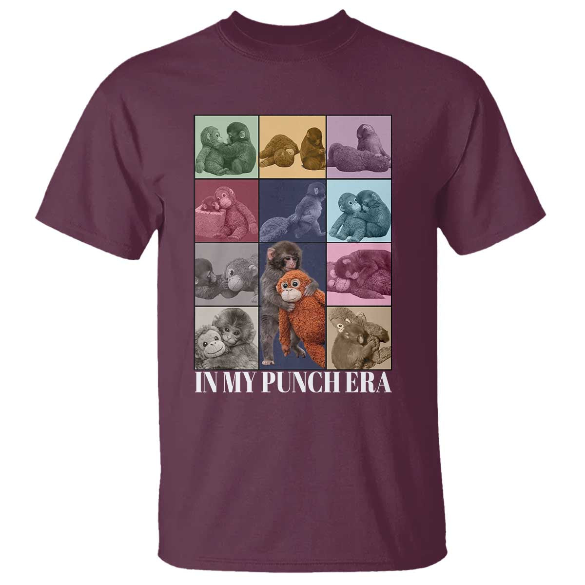 Punch The Monkey T Shirt In My Punch Era Baby Monkey Hugging Plush