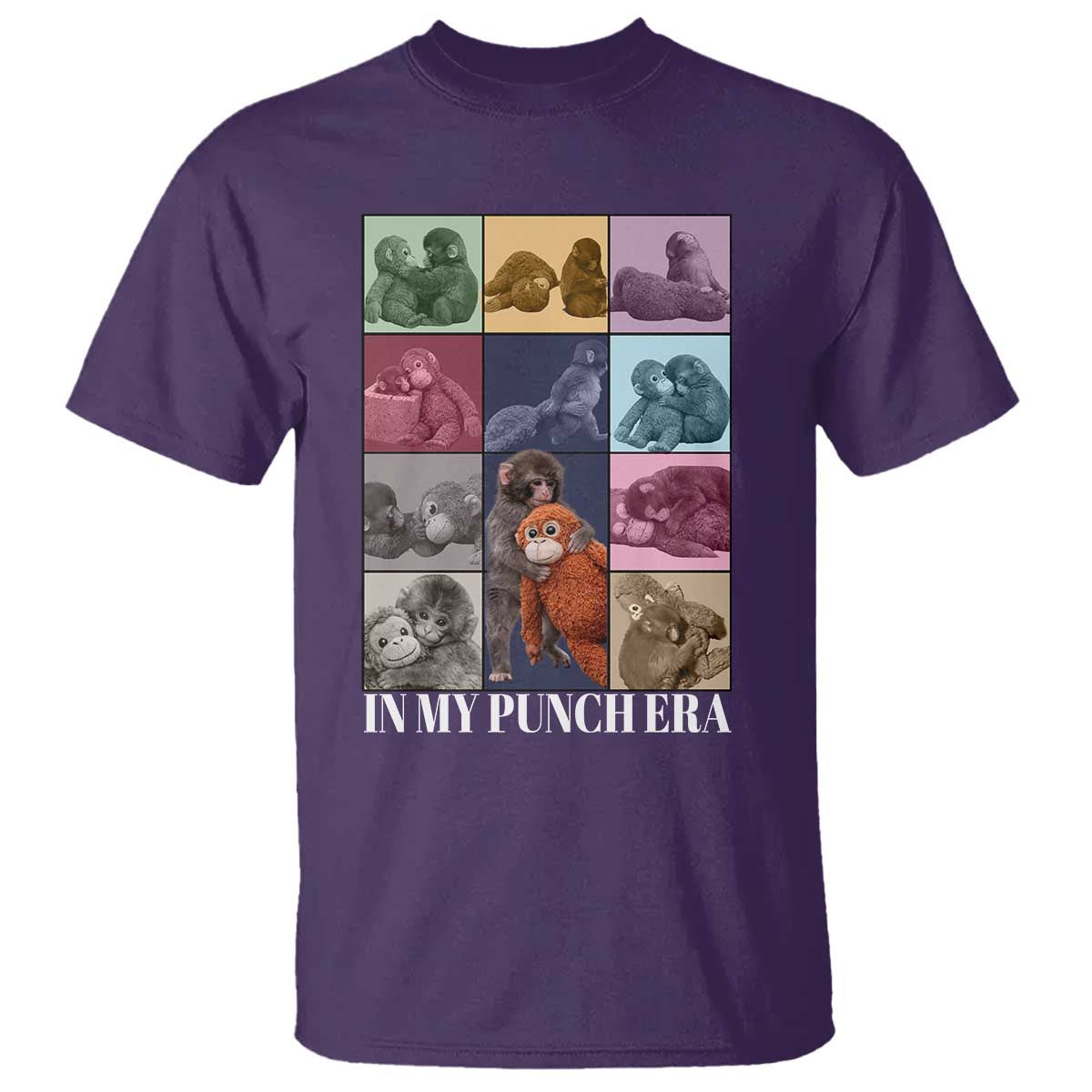 Punch The Monkey T Shirt In My Punch Era Baby Monkey Hugging Plush