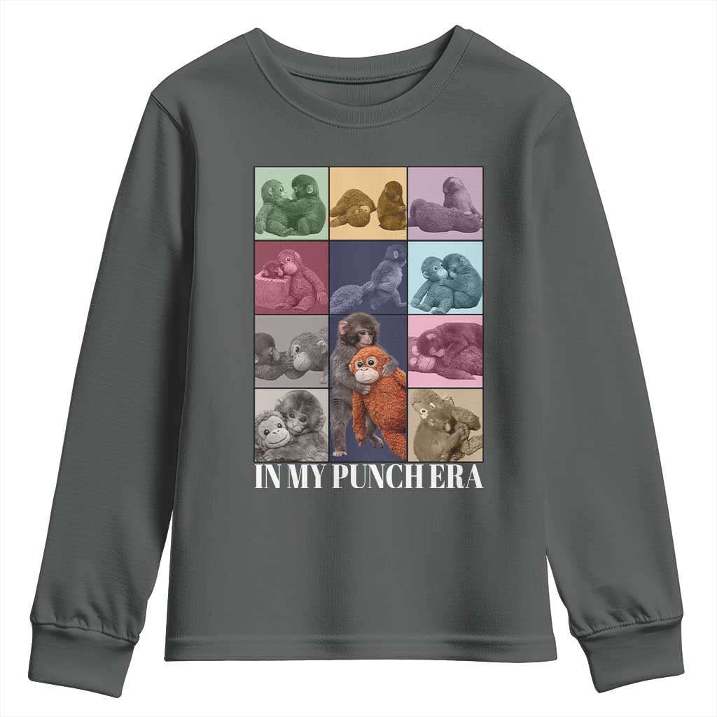 Punch The Monkey Youth Sweatshirt In My Punch Era Baby Monkey Hugging Plush