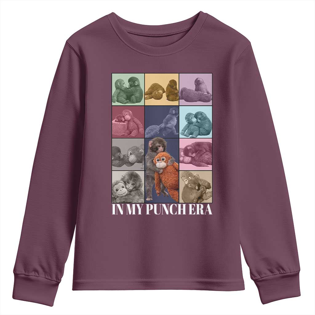 Punch The Monkey Youth Sweatshirt In My Punch Era Baby Monkey Hugging Plush