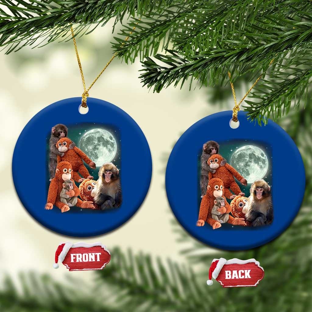 Baby Monkey Punch Ceramic Ornament Three Punch Moon Orange Toy