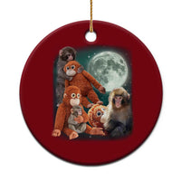 Baby Monkey Punch Ceramic Ornament Three Punch Moon Orange Toy