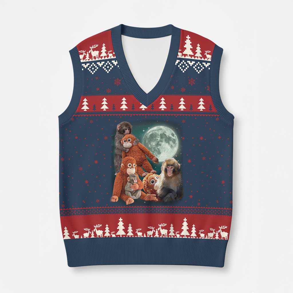 Baby Monkey Punch V-Neck Knit Sweater Vest Three Punch Moon Orange Toy