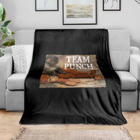Team Punch Baby Monkey Plush Hugging Meme Throw Blanket