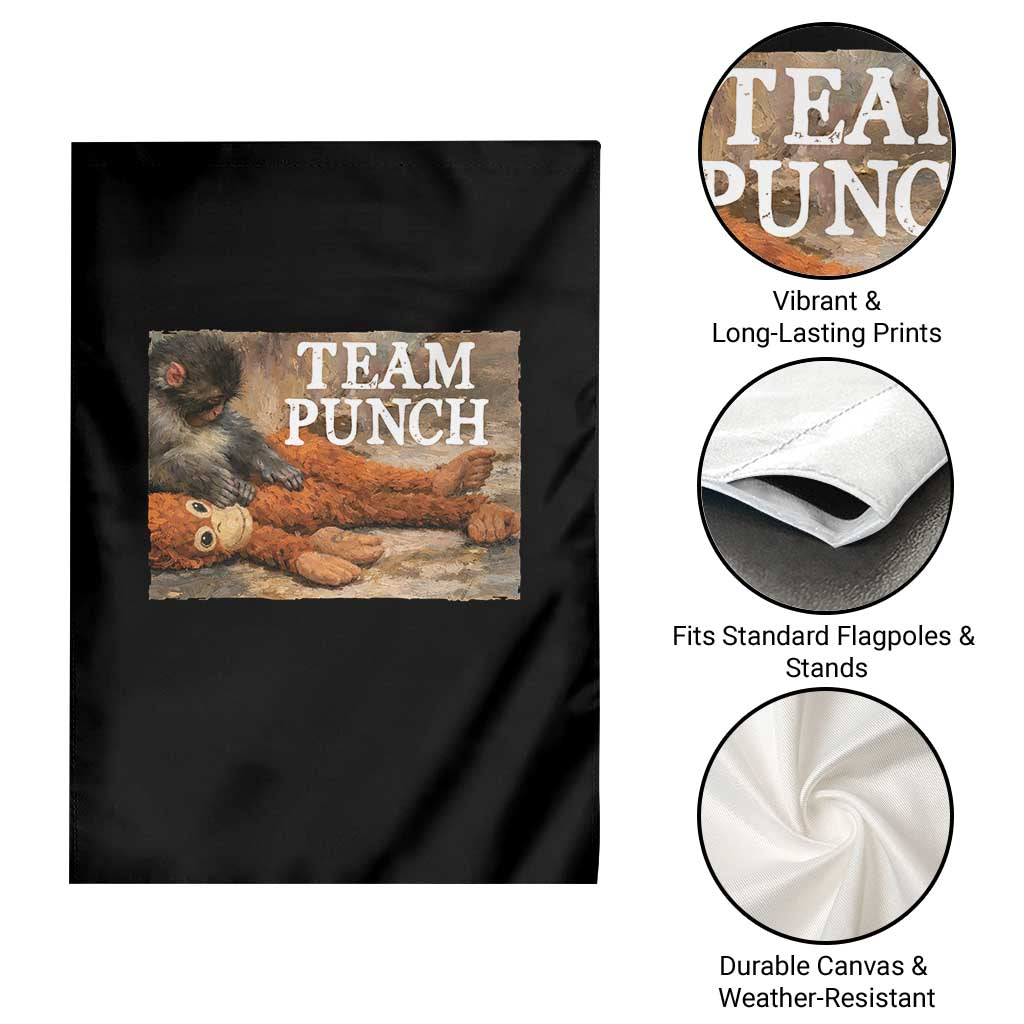 Team Punch Baby Monkey Plush Hugging Meme Garden Flag