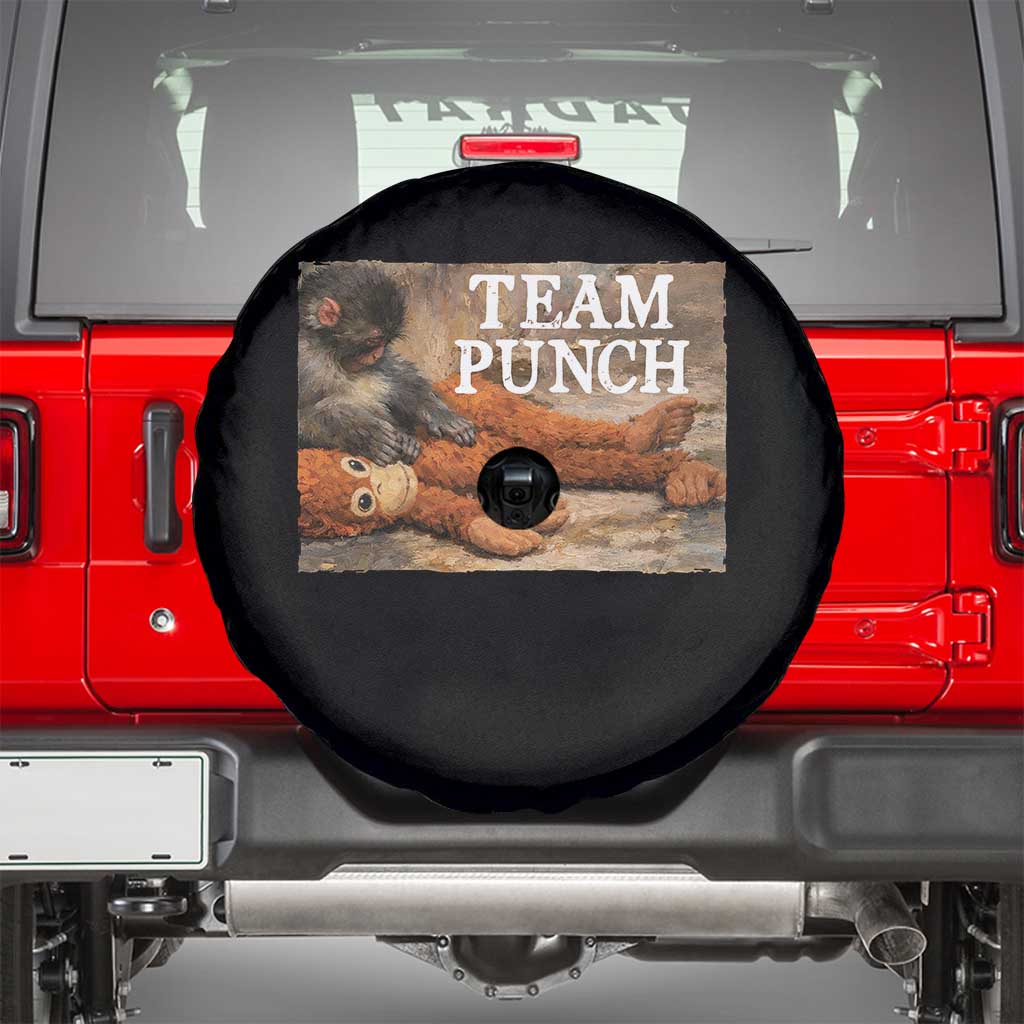 Team Punch Baby Monkey Plush Hugging Meme Spare Tire Cover