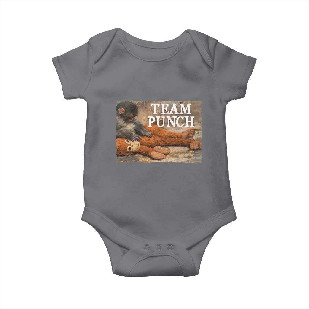 Team Punch Baby Monkey Plush Hugging Meme Baby Onesie