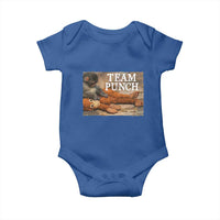 Team Punch Baby Monkey Plush Hugging Meme Baby Onesie