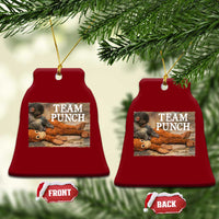 Team Punch Baby Monkey Plush Hugging Meme Ceramic Ornament