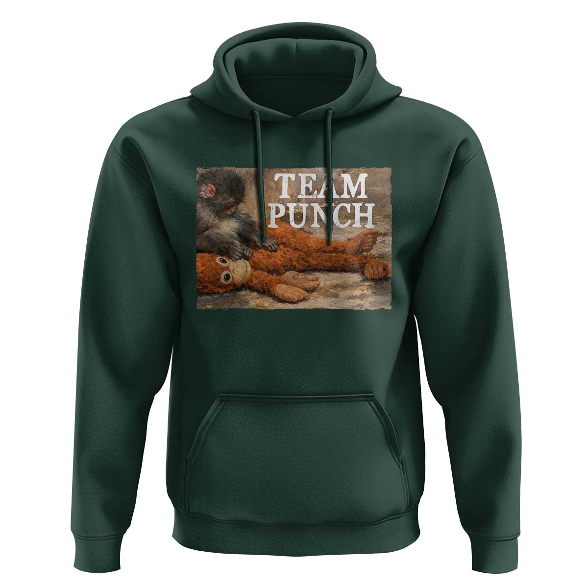 Team Punch Baby Monkey Plush Hugging Meme Hoodie