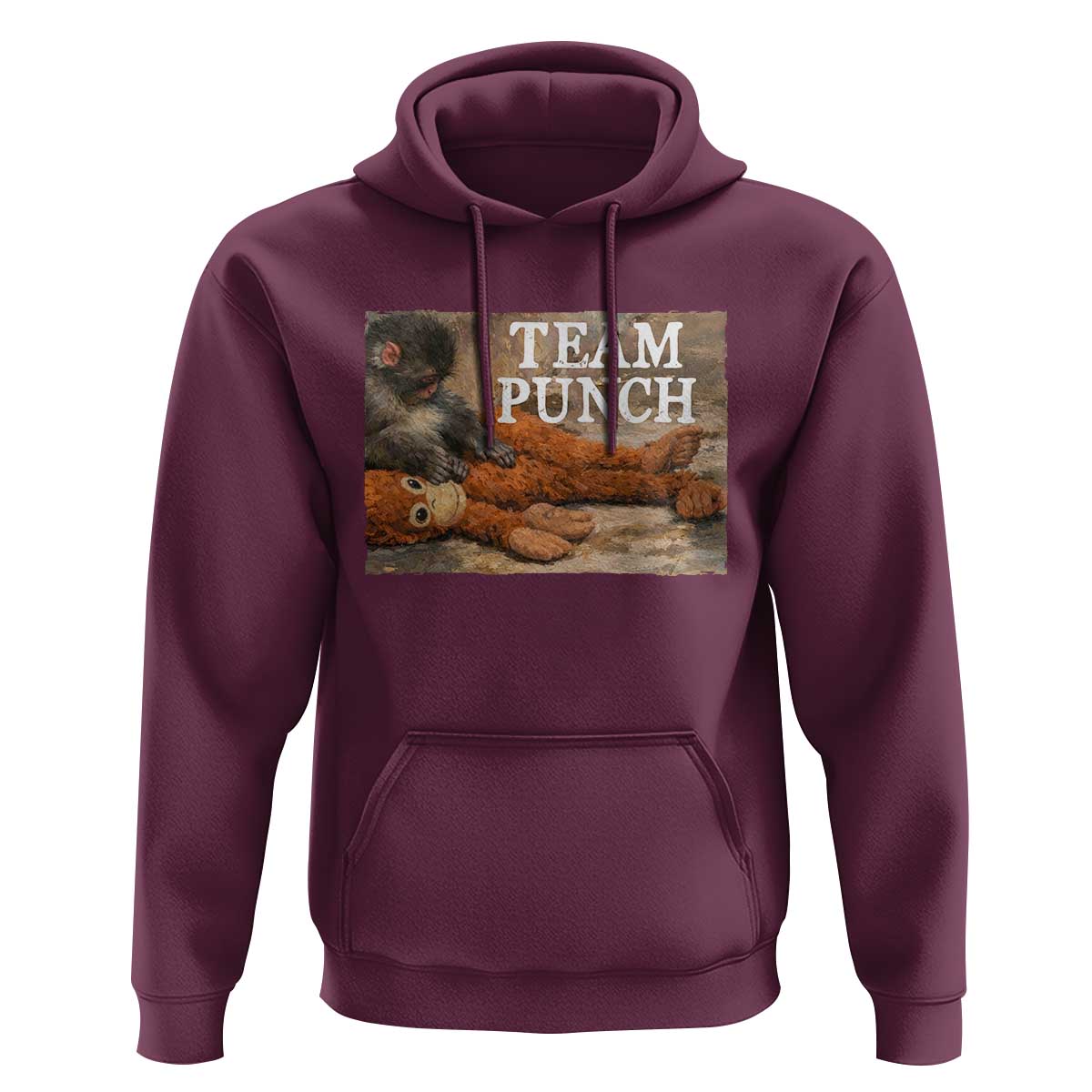 Team Punch Baby Monkey Plush Hugging Meme Hoodie
