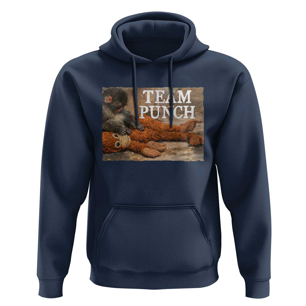 Team Punch Baby Monkey Plush Hugging Meme Hoodie