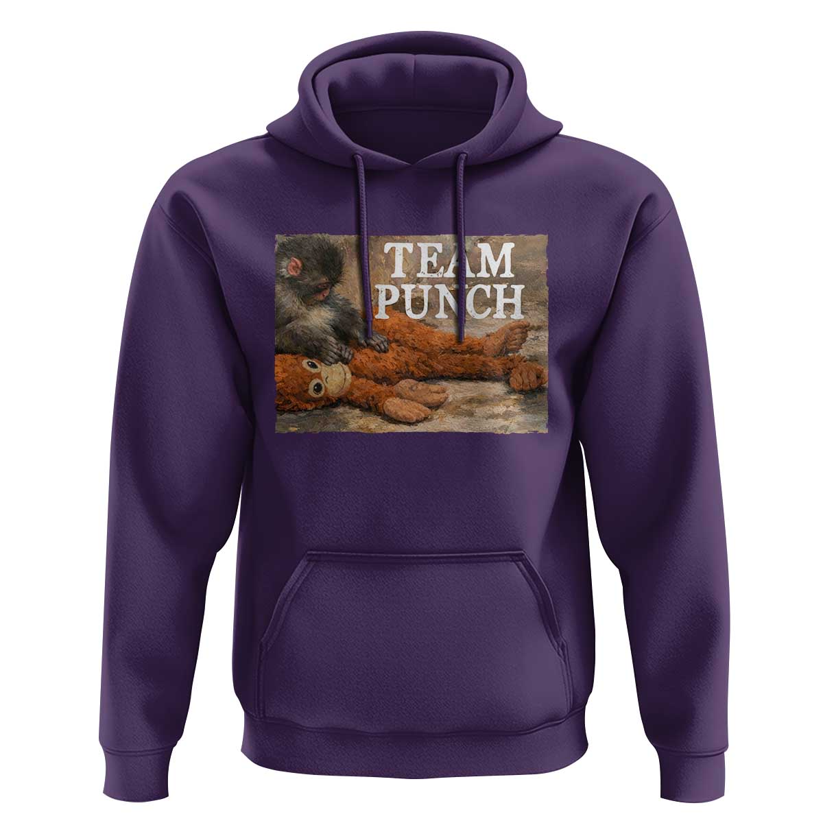 Team Punch Baby Monkey Plush Hugging Meme Hoodie