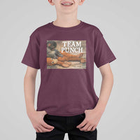 Team Punch Baby Monkey Plush Hugging Meme T Shirt For Kid