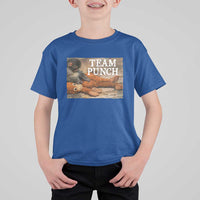 Team Punch Baby Monkey Plush Hugging Meme T Shirt For Kid