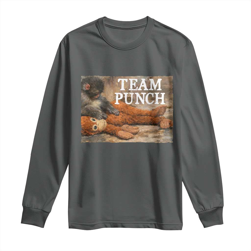 Team Punch Baby Monkey Plush Hugging Meme Long Sleeve Shirt