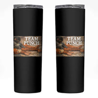 Team Punch Baby Monkey Plush Hugging Meme Skinny Tumbler