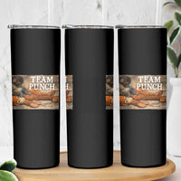Team Punch Baby Monkey Plush Hugging Meme Skinny Tumbler
