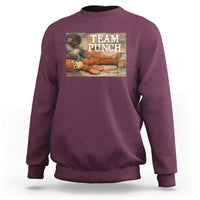 Team Punch Baby Monkey Plush Hugging Meme Sweatshirt