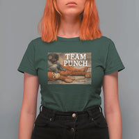Team Punch Baby Monkey Plush Hugging Meme T Shirt For Women