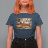 Team Punch Baby Monkey Plush Hugging Meme T Shirt For Women