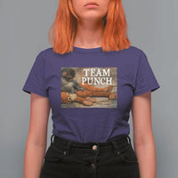 Team Punch Baby Monkey Plush Hugging Meme T Shirt For Women