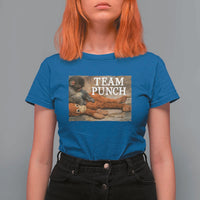 Team Punch Baby Monkey Plush Hugging Meme T Shirt For Women